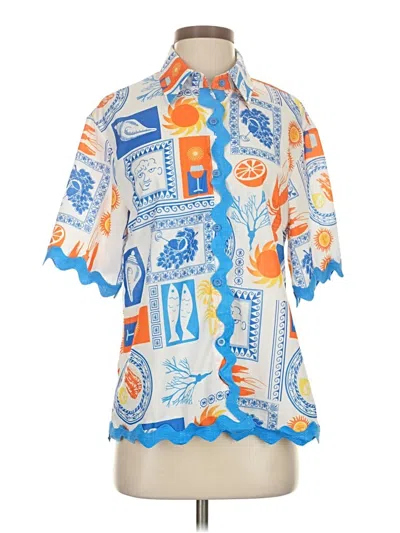 Pre-owned Sundayup Short Sleeve Blouse In Blue