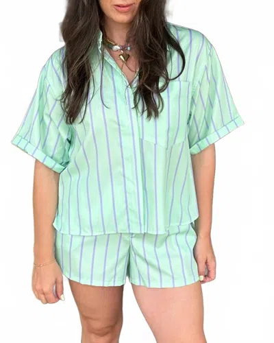 Sundayup Sigrid Striped Set In Green