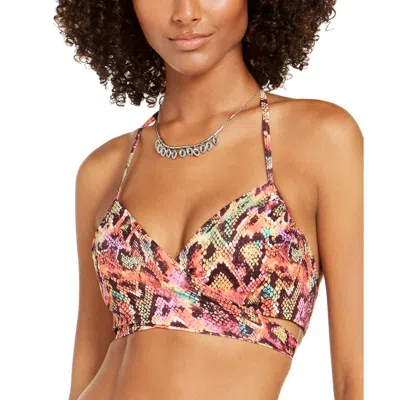 Sundazed Simone Womens Halter Snake Print Swim Top Separates In Multi
