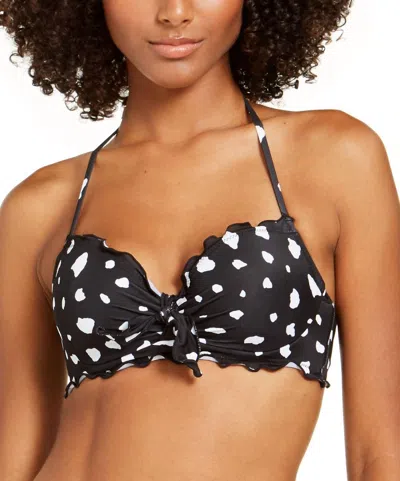 Sundazed Women's Ava Bra Sized Ruffle Underwire Bikini Top In Black