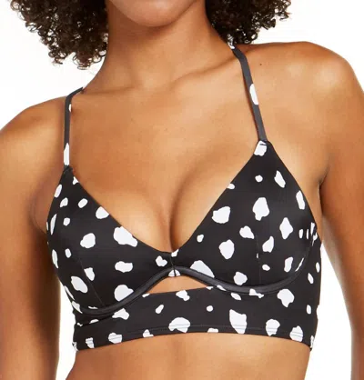 Sundazed Women's Spot On Printed Jenna Bra Sized Bikini Top In Black