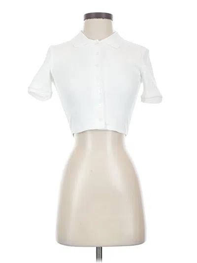 Pre-owned Sun-deh Short Sleeve Blouse In White
