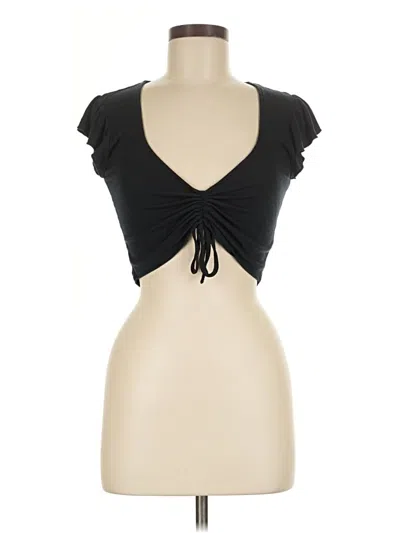 Pre-owned Sun-deh Short Sleeve Top Black Sweetheart Neckline Tops