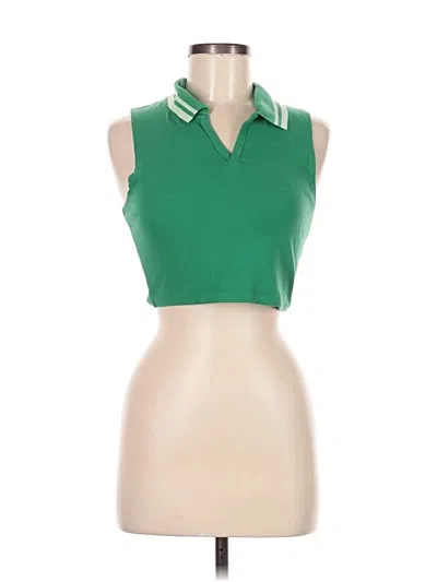 Pre-owned Sun-deh Tank Top Green Halter Neckline Tops