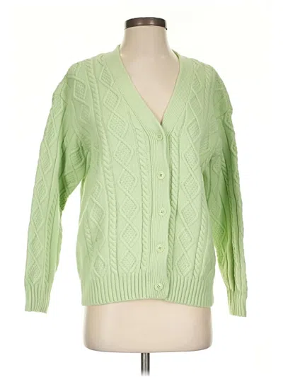 Pre-owned Sun-deh Wool Cardigan Sweater In Green