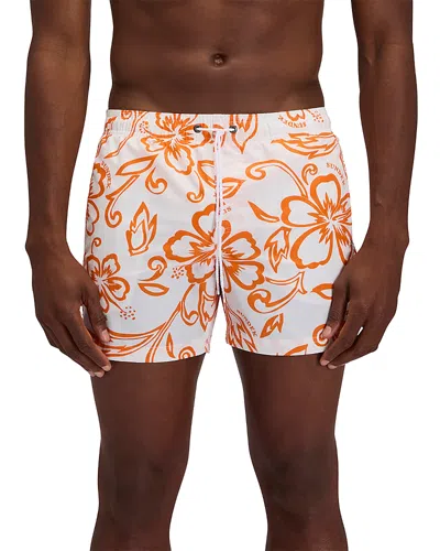 Sundek 5 Floral Rainbow Stripe Board Shorts In White
