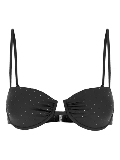 Sundek Ava Crystal-embellished Bikini Top In Blue