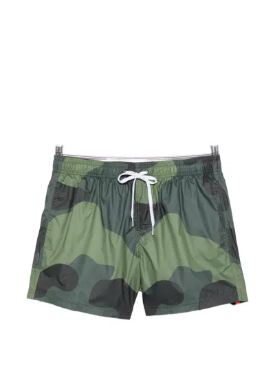 Sundek Camouflage-pattern Swim Shorts In Green