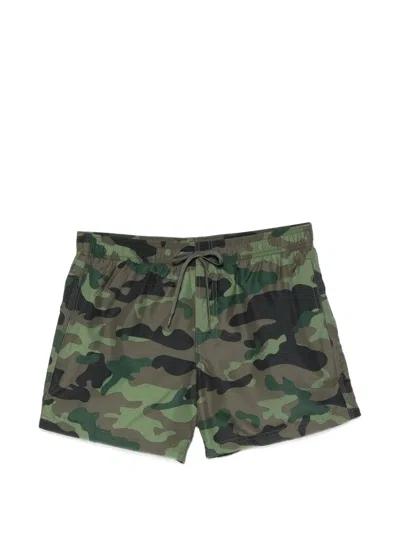 Sundek Camouflage-print Swim Shorts In Green