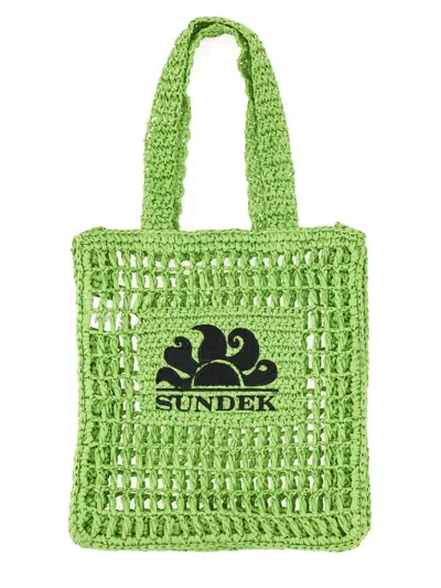 Sundek Chic Mini Handbag With Double Handles In Green