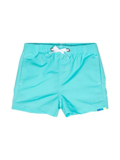 Sundek Babies' Logo-patch Taffeta Swim Short In Light Blue