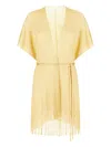 Sundek Crochet Fringe Beach Robe In Neutral