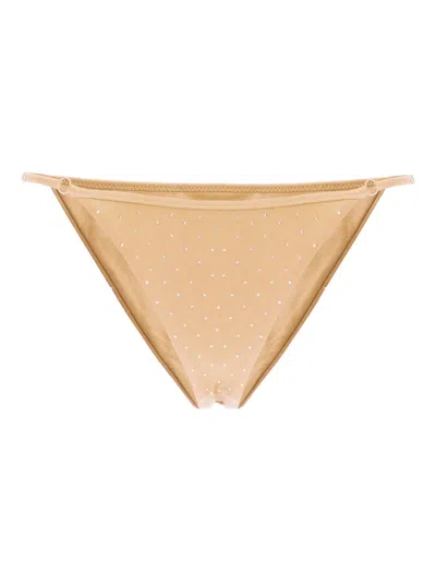 Sundek Crystal-embellished Bikini Bottom In Brown