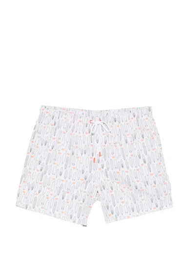Sundek Drawstring Swim Shorts In White