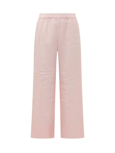 Sundek Effortless Linen Trousers In Quartz Pink