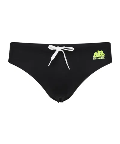 Sundek Elastic Waist Briefs In Black