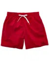 Sundek Elastic Waist Swim Trunk In Red