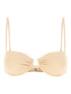 Sundek Embellished Bikini Top In Neutral