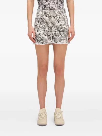 Sundek Floral-print Frayed Shorts In Blue