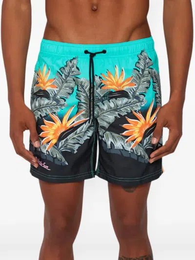 Sundek Floral-print Drawstring Swim Shorts In Multi