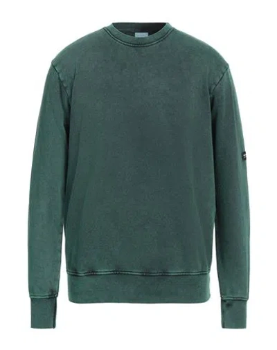 Sundek Goldenwave Man Sweatshirt Emerald Green Size Xl Cotton