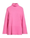 Sundek Goldenwave Woman Turtleneck Fuchsia Size Xs Wool, Viscose, Polyamide, Cashmere In Pink