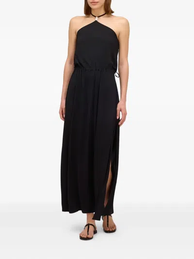 Sundek Halter-neck Midi Dress In Black
