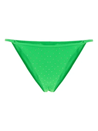 Sundek Keer Crystal-embellished Bikini Bottom In Green