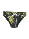 Sundek Leaf-print Drawstring Swim Trunks In Green