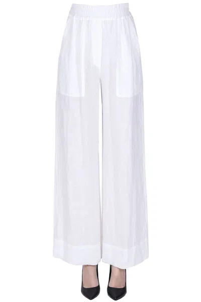 Sundek Linen Trousers In Ivory
