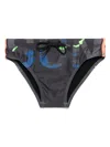 Sundek Logo-print Swim Briefs In Gray