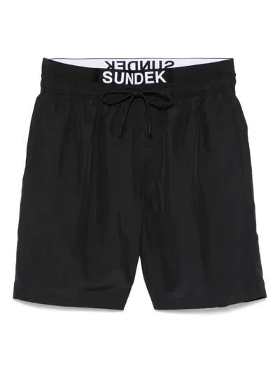 Sundek Logo-waistband Swim Shorts