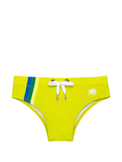 Sundek Kids' Logo-patch Striped Swim Briefs In Multi