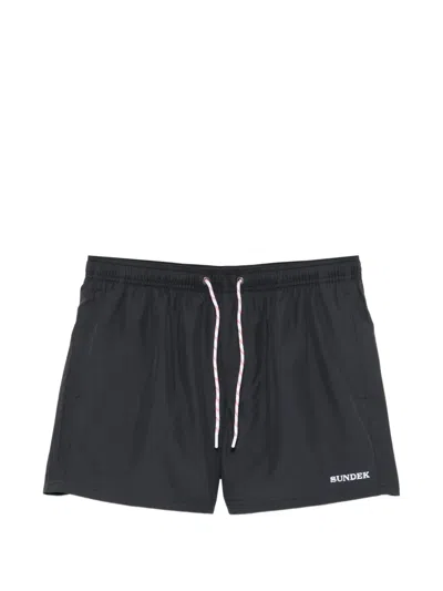 Sundek Logo-patch Swim Shorts In Black