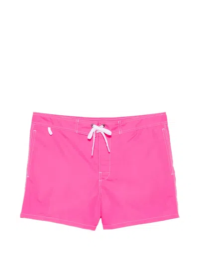 Sundek Logo-patch Swim Shorts In Pink