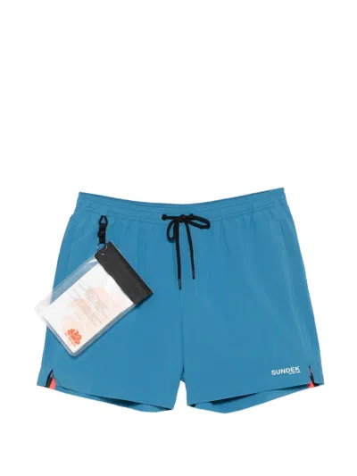Sundek Logo-print Swim Shorts In Blue
