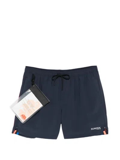 Sundek Logo-print Swim Shorts In Blue