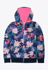 Sundek Maggie Fleece Floral Print Hooded Jacket In Blue
