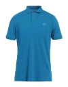 Sundek Man Polo Shirt Azure Size Xxl Cotton In Blue
