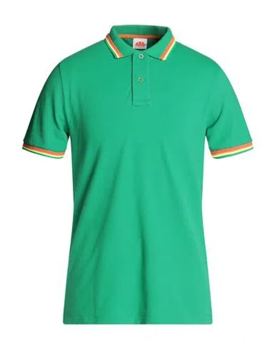 Sundek Man Polo Shirt Emerald Green Size Xxl Cotton, Elastane