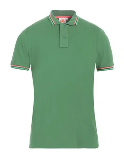 Sundek Man Polo Shirt Green Size S Cotton, Elastane