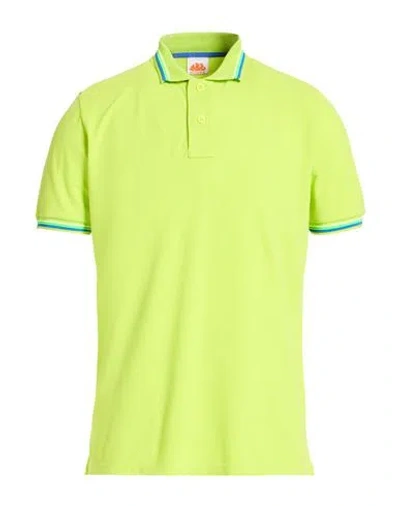 Sundek Man Polo Shirt Lime Green Size M Cotton, Elastane