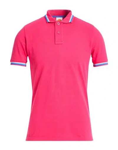 Sundek Man Polo Shirt Magenta Size S Cotton, Elastane In Purple