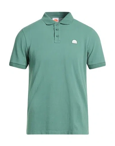Sundek Man Polo Shirt Sage Green Size Xxl Cotton, Elastane