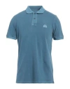 Sundek Man Polo Shirt Slate Blue Size Xl Cotton In Blue