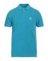 Sundek Man Polo Shirt Turquoise Size Xxl Cotton In Blue