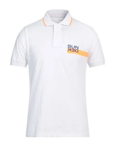 Sundek Man Polo Shirt White Size Xxl Cotton
