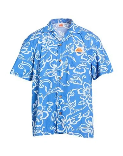 Sundek Man Shirt Azure Size S Cotton In Blue