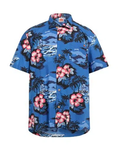 Sundek Man Shirt Bright Blue Size Xl Cotton