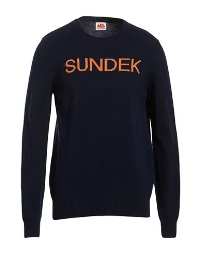 Sundek Man Sweater Midnight Blue Size S Wool, Polyamide
